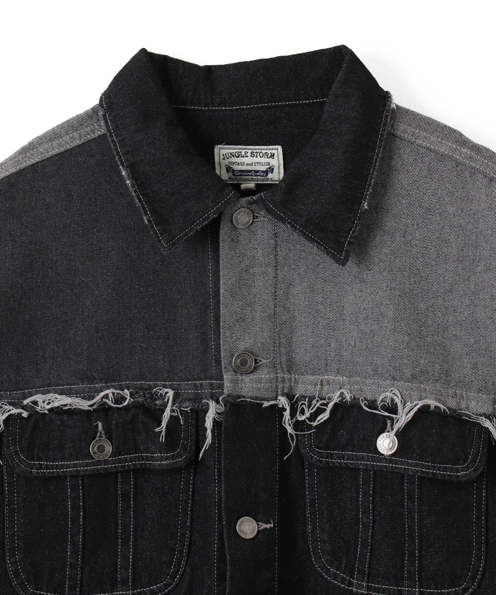 クレイジーパターンデニムジャケット