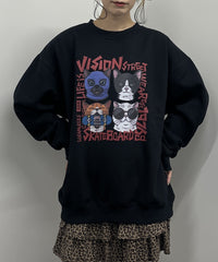 VISION 裏起毛アニマルグラフィックプルオーバー