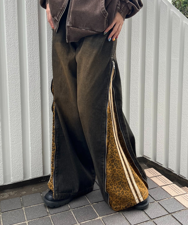 2WAYデニムZIPパンツ/柄2 モデル:165cm Mサイズ着用