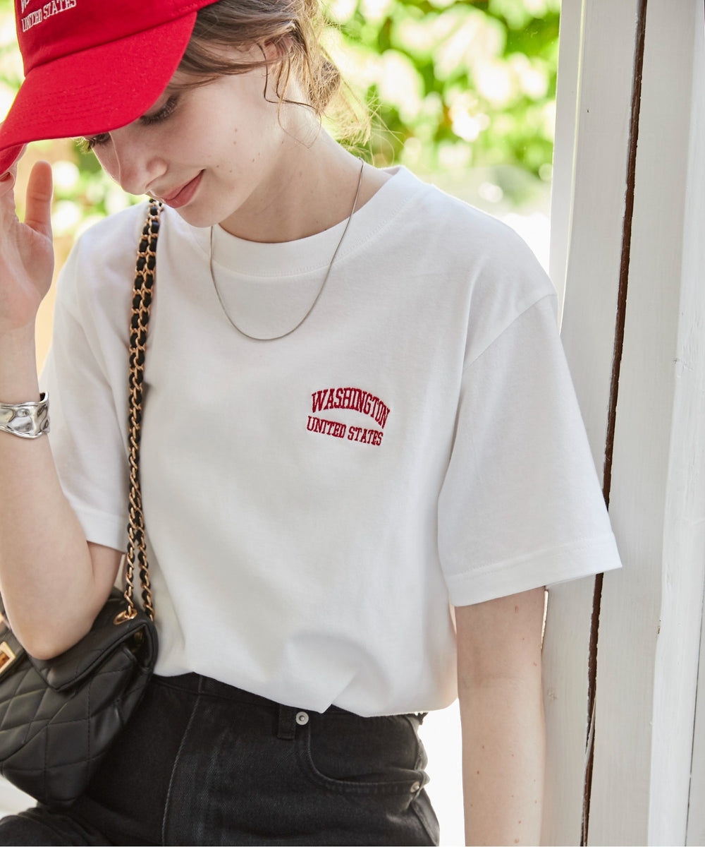 ワンポイント刺繍ロゴTシャツ