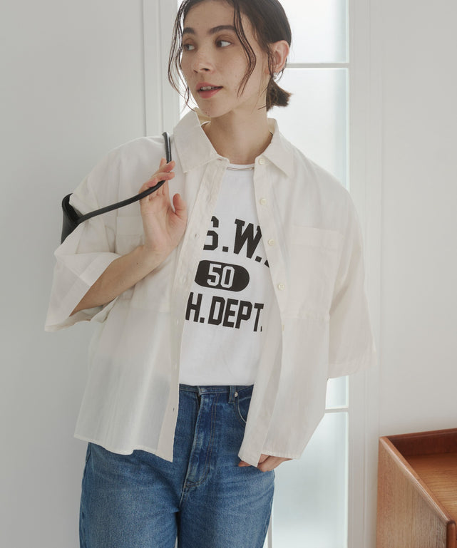 キャンブリックボイルオーバー半袖シャツ