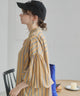 ギャザースリーブシャツワンピース