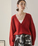 オーバーサイズVネックニットプルオーバー