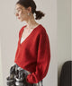 オーバーサイズVネックニットプルオーバー