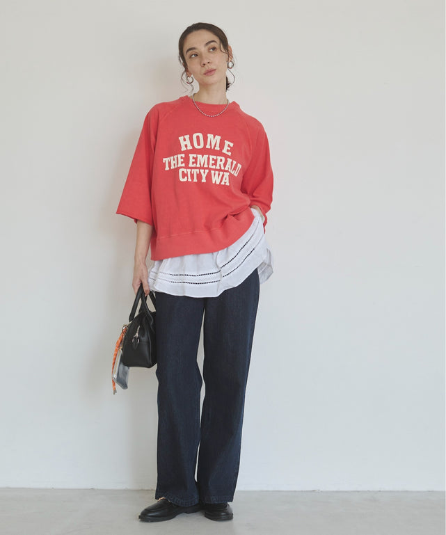 ワイドストレートデニムパンツ