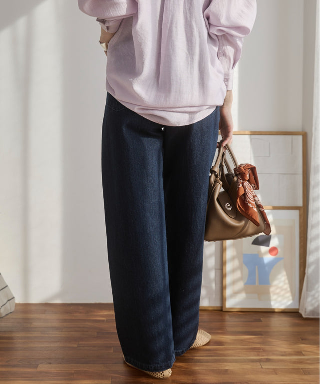 ワイドストレートデニムパンツ