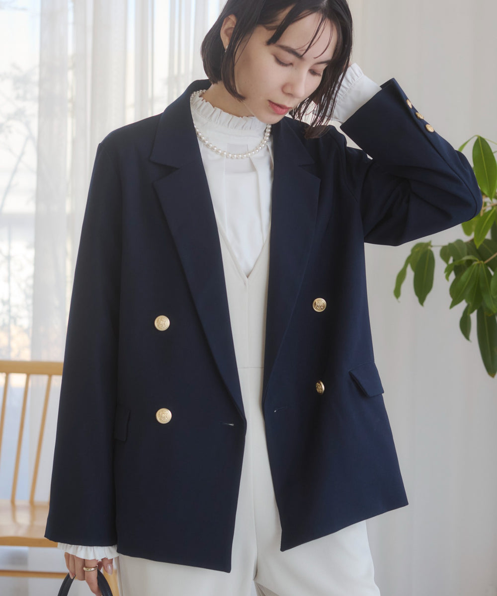 金ボタンダブルブレザージャケット