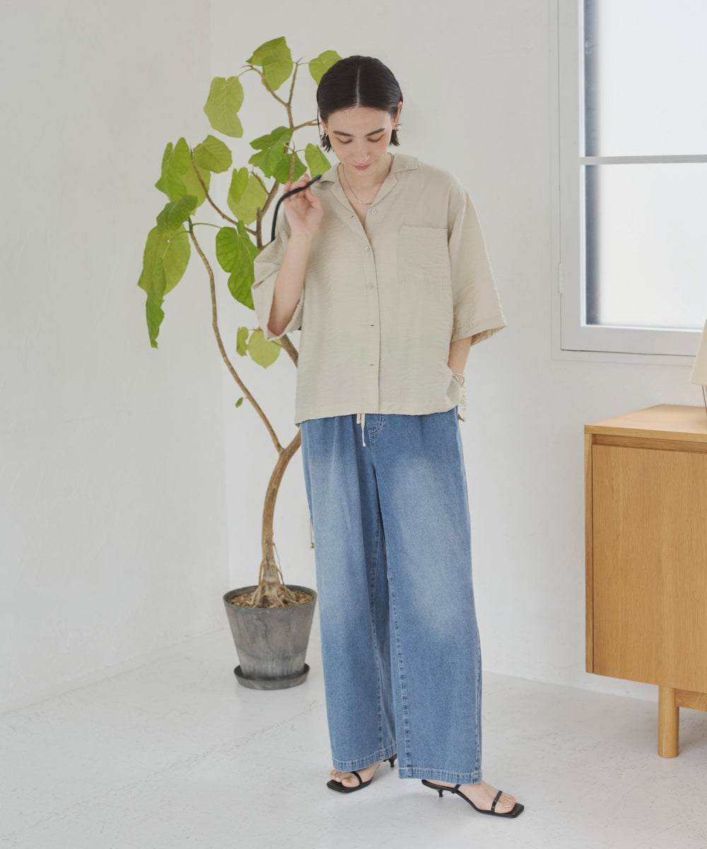 接触冷感開襟シャツ