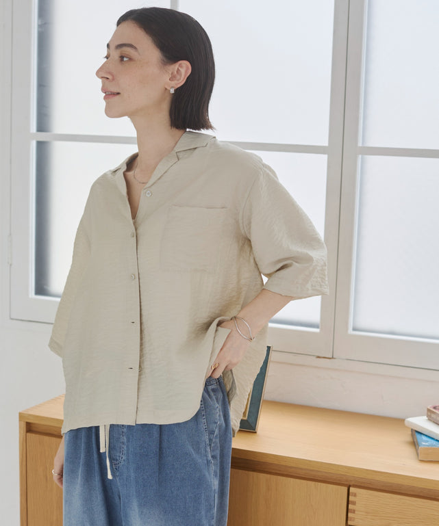 接触冷感開襟シャツ