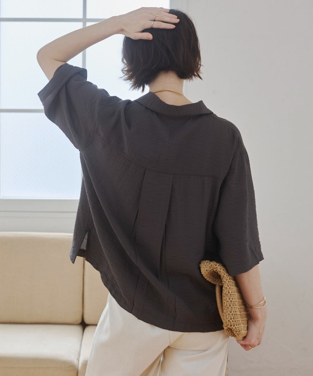 接触冷感開襟シャツ