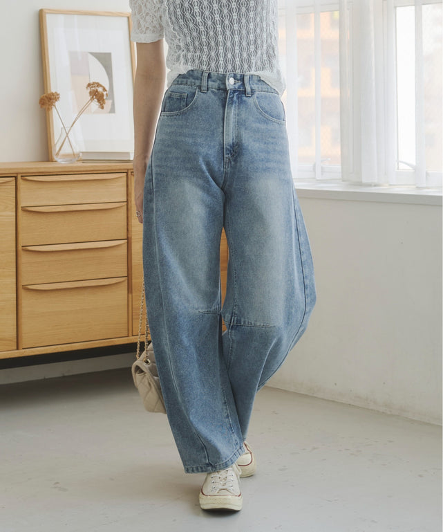 バレルレッグデニムパンツ/model:168cm 着用サイズ:F