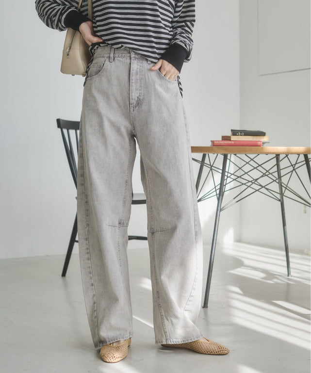 バレルレッグデニムパンツ