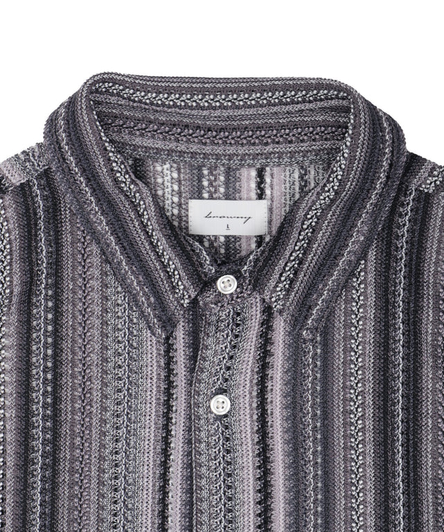 ストライプメッシュBIGシャツ（LS）