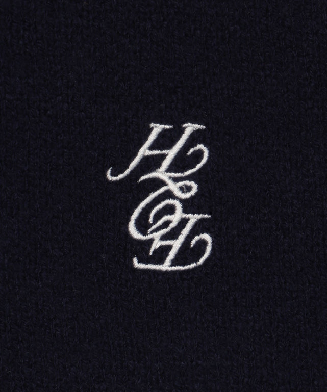 ワンポイント刺繍ニットポロ