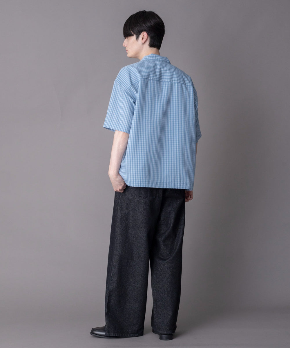 ブルーチェック1 モデル：180cm L着用