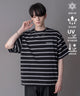 接触冷感マルチボーダーT（SS）/ブラック モデル：180cm L着用
