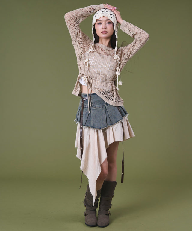 ベージュ モデル：163cm F着用