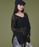 オーバーメッシュニットPO/ブラック モデル：163cm F着用