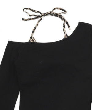 レオパードキャミドッキングトップス