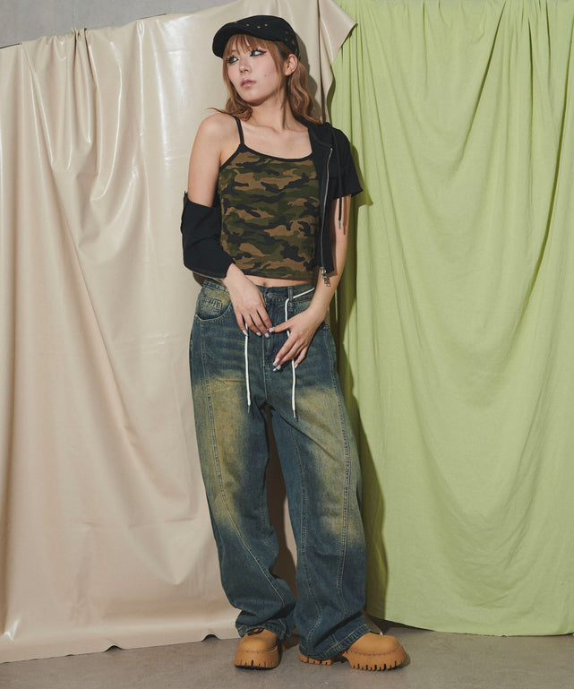 デニム中濃 モデル：160cm M着用