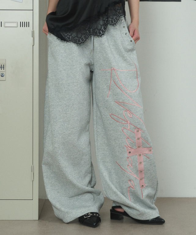 クロスカーブスウェパン/杢グレー モデル：163cm F着用