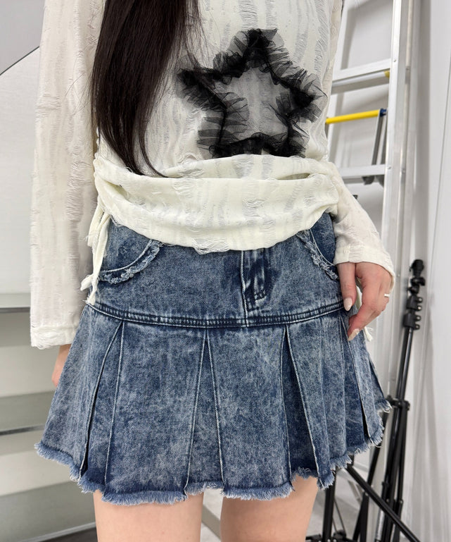 デニム淡加工 モデル：160㎝ S着用