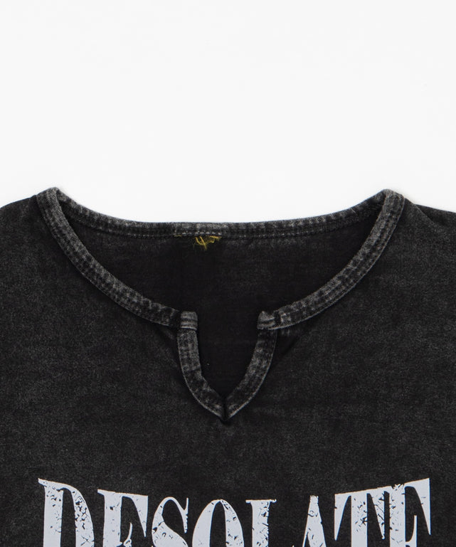 サイドギャザーピグメントTシャツ
