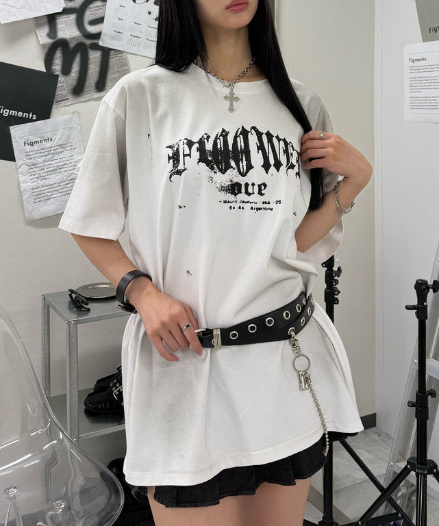 77フェードビッグTシャツ/ホワイト モデル:168cm F着用