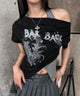 レイヤードドレープロゴTシャツ/ブラック モデル:168cm F着用