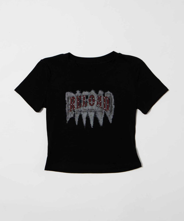 RELOADスタッズTシャツ/ブラック