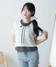 フリルドッキングヘンリーTシャツ/ホワイト モデル：155cm F着用