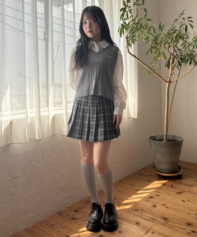 チェックプリーツスカート