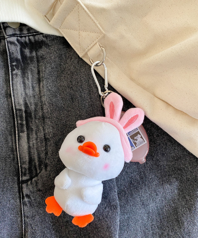 カチューシャあにまるぬいぐるみキーホルダー/ホワイト