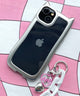 猫耳フレームiphoneケース（シルバー）/柄3：iphone13／14