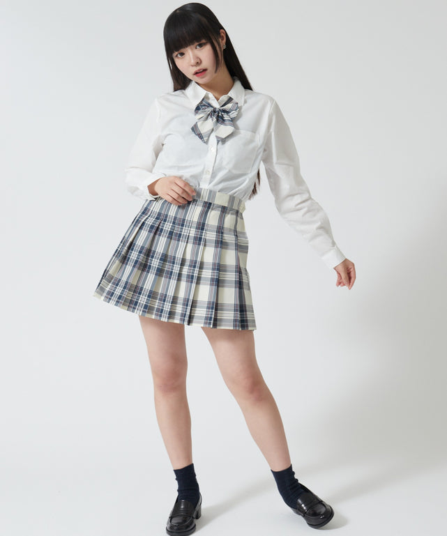 ホワイトチェック1 モデル:160cm M着用