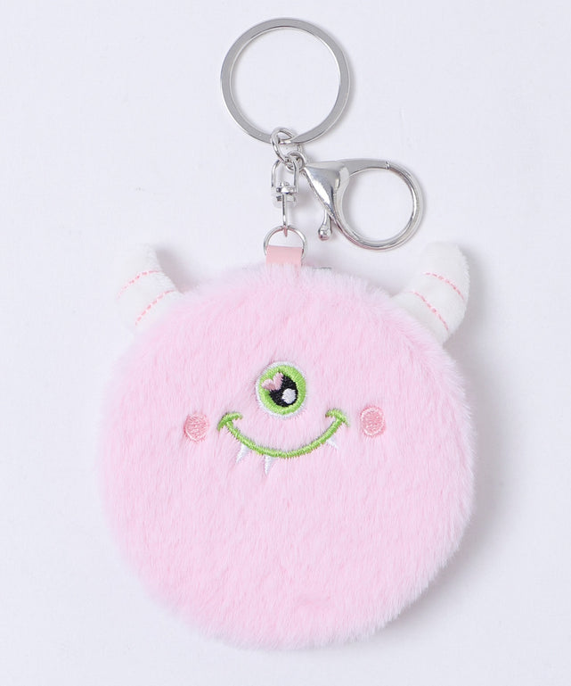 モンスターぬいぐるみミラーキーホルダー/ピンク