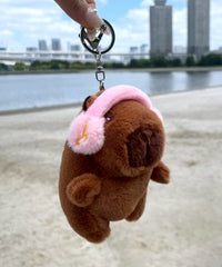 ヘッドホンカピバラぬいぐるみキーホルダー