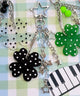 ドットクローバービーズキーホルダー/ブラック