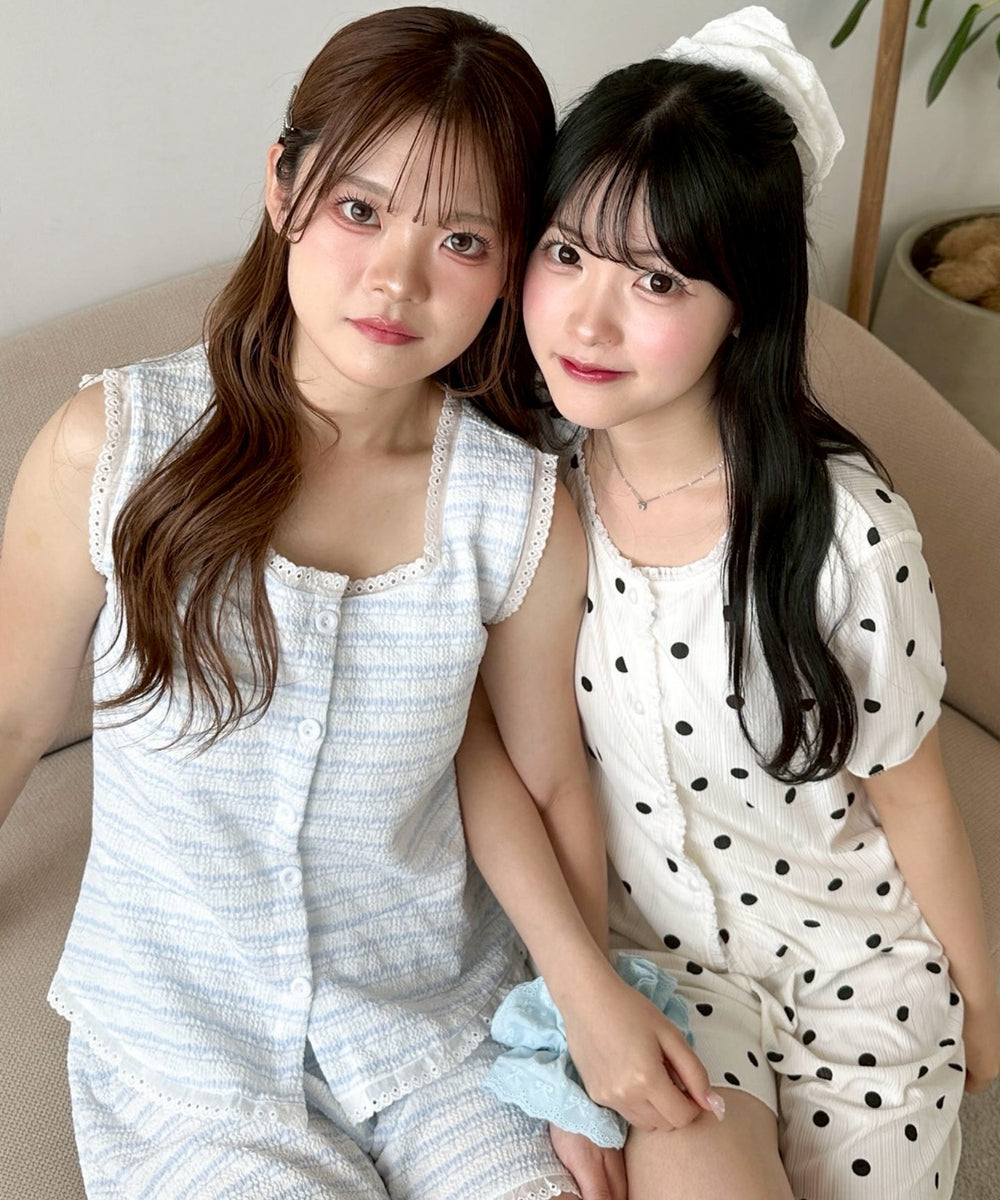 総柄セットアップルームウェア