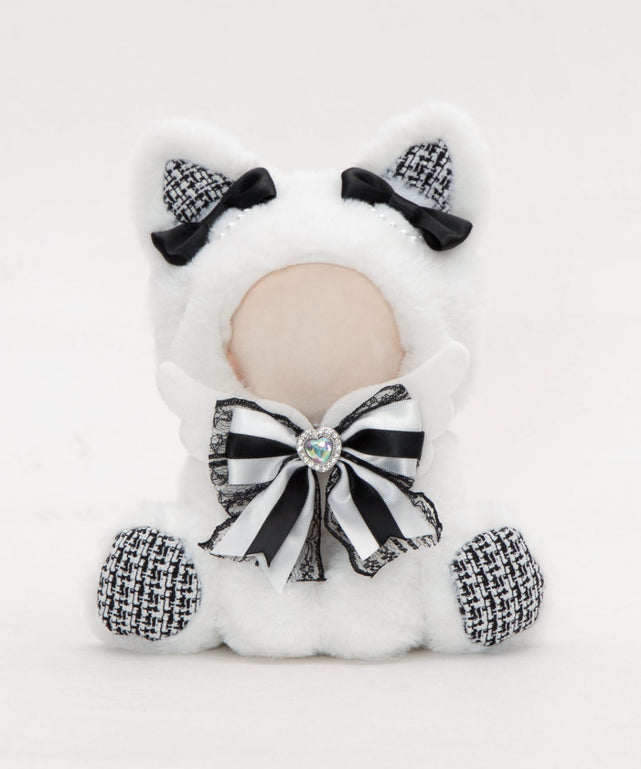 ぬいおすわりにゃんこ15cm/ホワイト