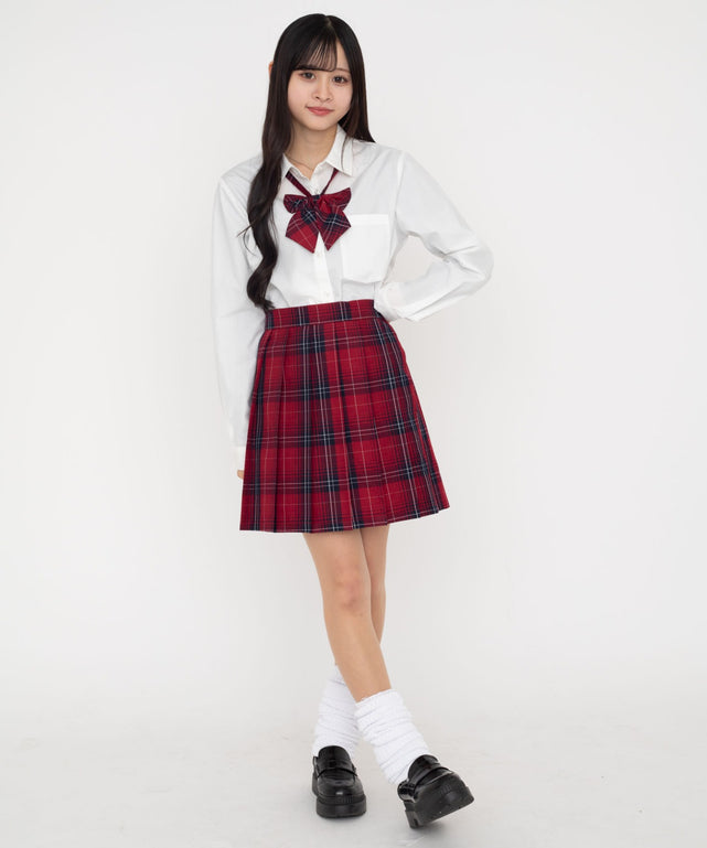 レッドチェック1 モデル:155cm L着用