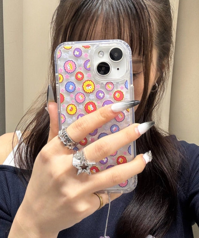 フワモコモンスターiphoneケース/柄1(iPhone15)