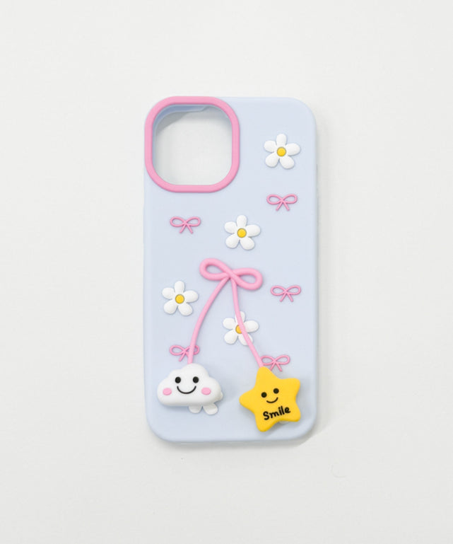ゆらゆらiphoneケース（ブルー）/柄1:iphone15