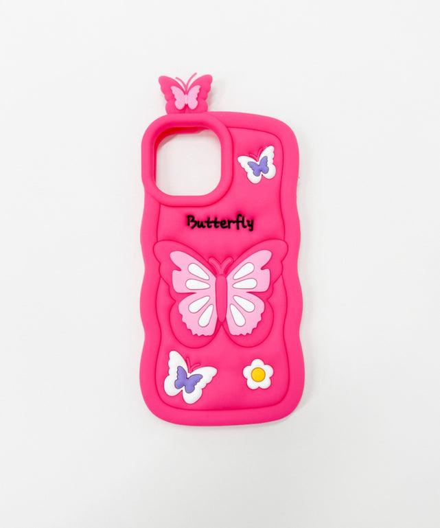 バタフライiphoneケース（ピンク）/柄1:iphone15