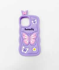 バタフライiphoneケース（パープル）