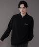 ドライポリハーフZIPシャツ（LS）/ブラック モデル：180cm L着用