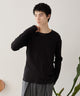 タイトフィットリブT（LS）/ブラック モデル：180cm L着用