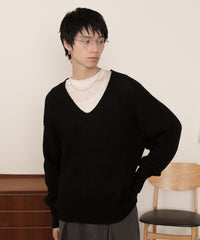 エルボーパッチVネックプルオーバー