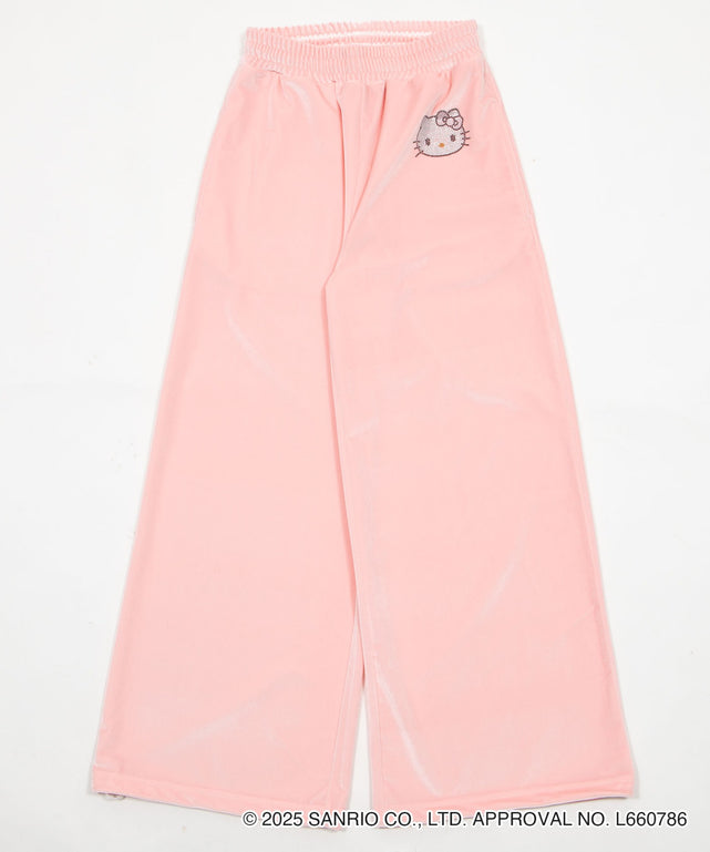 HELLO KITTY×WEGO ベロアパンツ/ピンク