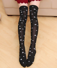 スター総柄ニーハイソックス(23-25cm)